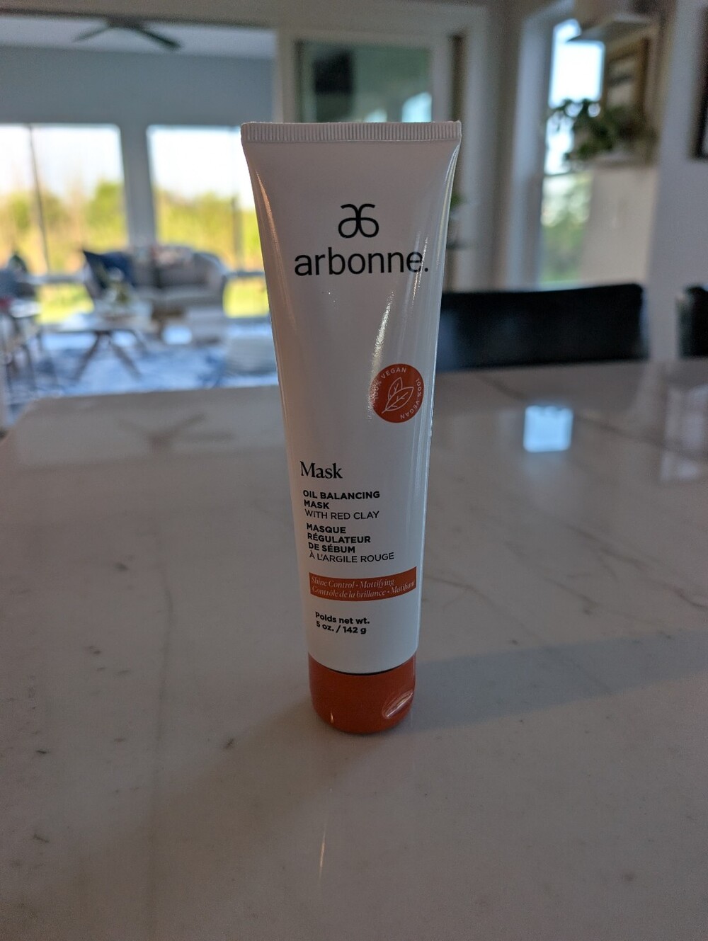Arbonne Pink Clay Face Mask Tube with White Labeling